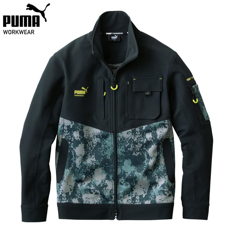 PUMA 細工物上衣 PW-3011A 02 黒いこと S M L LL 3L 4L ピューマ 細工物お召しもの PUMA.AT WORK. やり方服