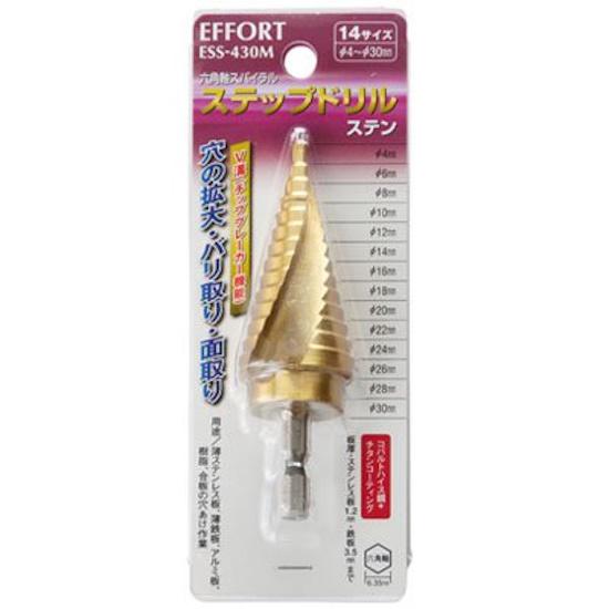 EFFORT エホート ESS-430M 六角軸スパイラルステップステン ステンレス 段数14 全長100mm 1本｜ハカリスタ店