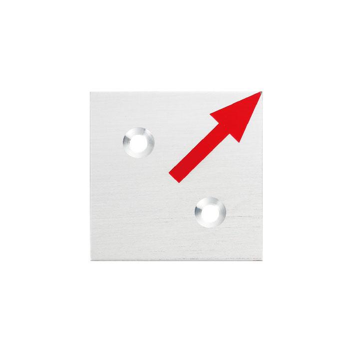 カクマル 35角 アルミ製境界プレート（2mm厚） 2穴タイプ（10枚入） 半斜矢 35x35x2mm アンカーピン付き RAP35225
