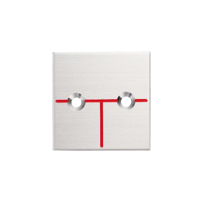 カクマル 35角 ステンレス製境界プレート（2mm厚） 2穴タイプ（10枚入） 半T字 35x35x2mm アンカーピン付き S35E2