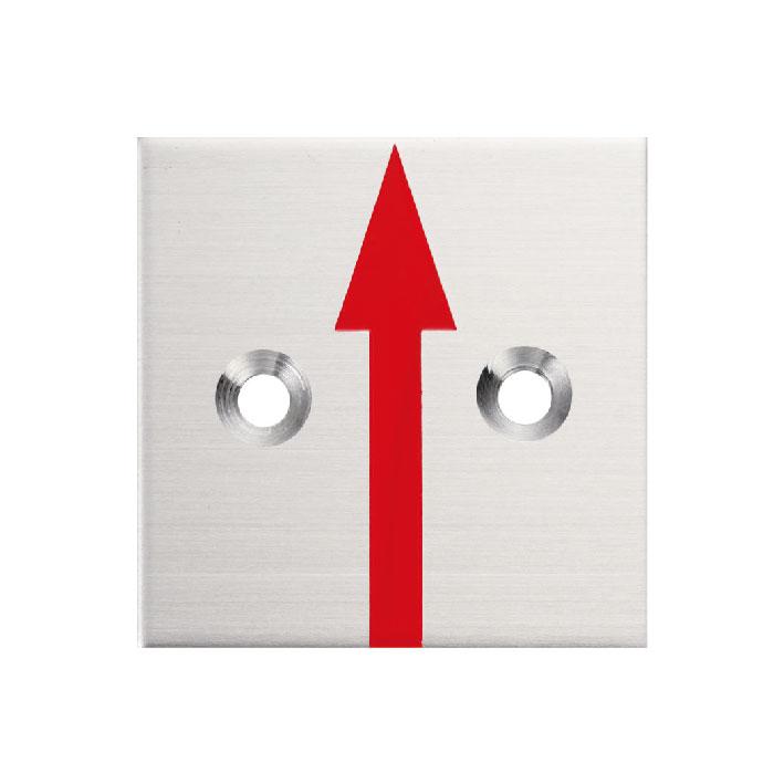 カクマル 40角 ステンレス製境界プレート（2mm厚） 2穴タイプ（10枚入） 横矢 40x40x2mm アンカーピン付き S40A2