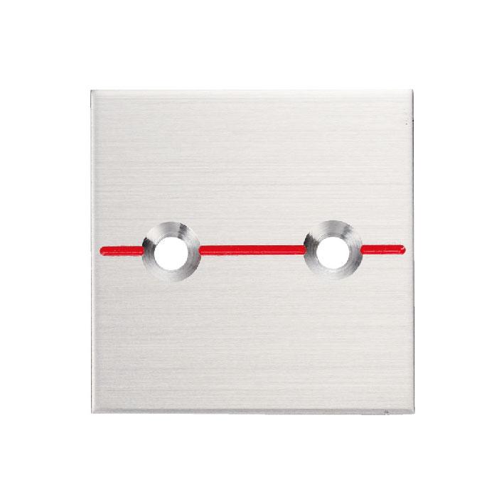 カクマル 40角 ステンレス製境界プレート（2mm厚） 2穴タイプ（10枚入） マイナス 40x40x2mm アンカーピン付き S40F2