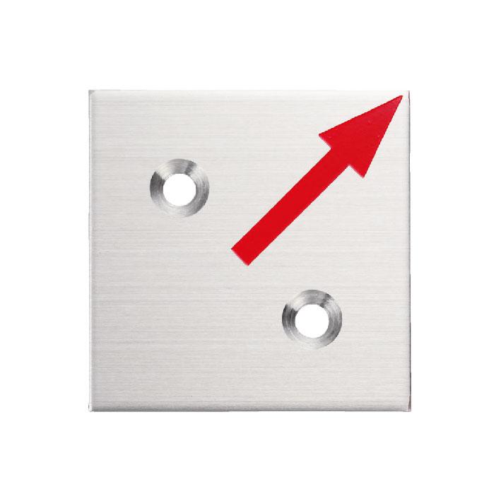 カクマル 40角 ステンレス製境界プレート（2mm厚） 2穴タイプ（10枚入） 半斜矢 40x40x2mm アンカーピン付き S40H2