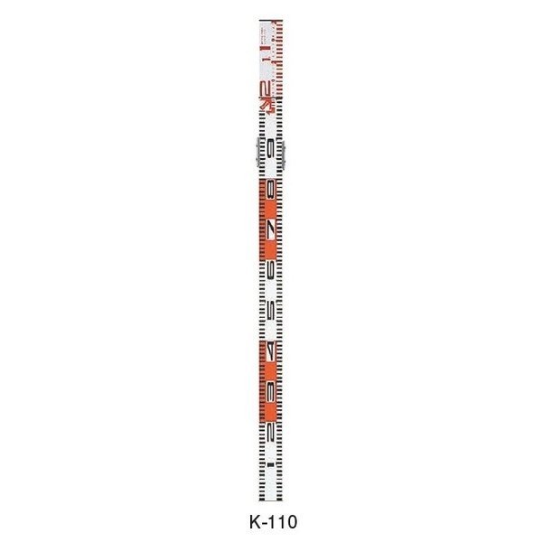 MYZOX マイゾックス 検測ロッド 60mm幅 K-110 （100+110cm） ポイントカーソル付 【アルミ製標尺 管内寸法測定 床堀測定 施工写真 工事写真】
