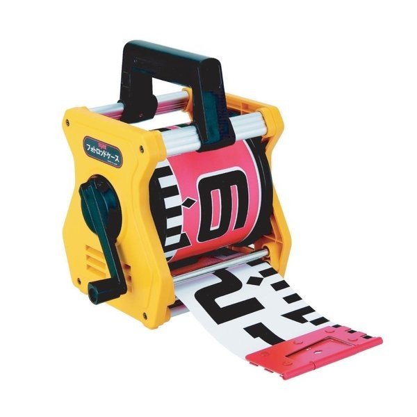 MYZOX マイゾックス フォトロッド 120mm幅 20m 専用ケース付 120-20C （表20cm赤白タテ目盛 裏1m赤白裏ヨコ目盛） 【工事写真 リボンテープ】