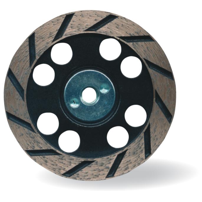 ツボ万 ポリッシャ ショックアブソーバー付 NewSAポリッシャリム NSA-RM100 外径100mm チップ厚3mm チップ幅13mm 取付穴M10ネジ コード11236 中・軽研削用
