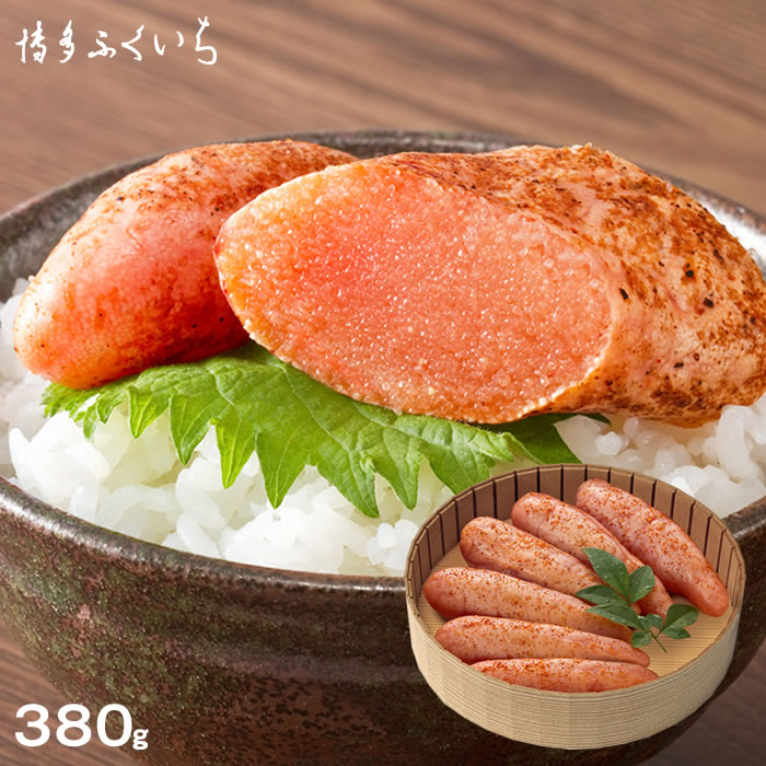 博多ふくいち 炙り 辛子明太子 380g 紙桶入り】　贈答用 博多 あぶり 明太子 お歳暮 お中元  母の日 父の日 敬老の日 ギフト 内祝 お返し 贈答品 プレゼント 土産