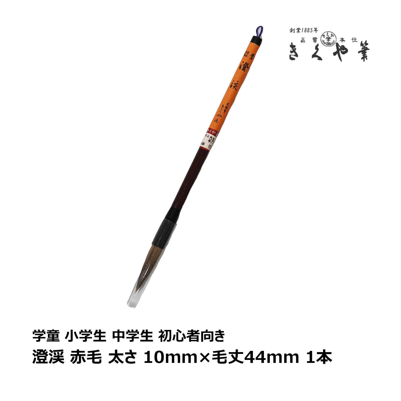 楽天市場】きくや筆本舗 神鹿 赤毛 太さ 6mm×毛丈27mm かため 20-081 1