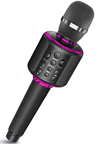 カラオケマイク bluetooth マイク カラオケ 高音質 デュエット 伴奏 エコー 音量調節 革ハンドル ケース付き bluetooth/TFカード/有線 3