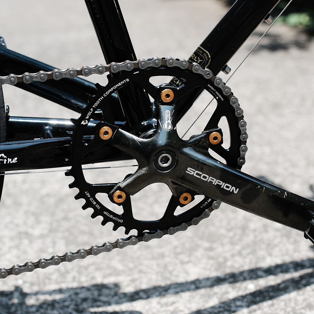 楽天市場 ロード系クランクのシングル化に Wolf Tooth ウルフトゥース のdrop Stop Chainring 110pcd 5 Arm ドロップストップチェーンリング 110pcd 5アーム Hakkle