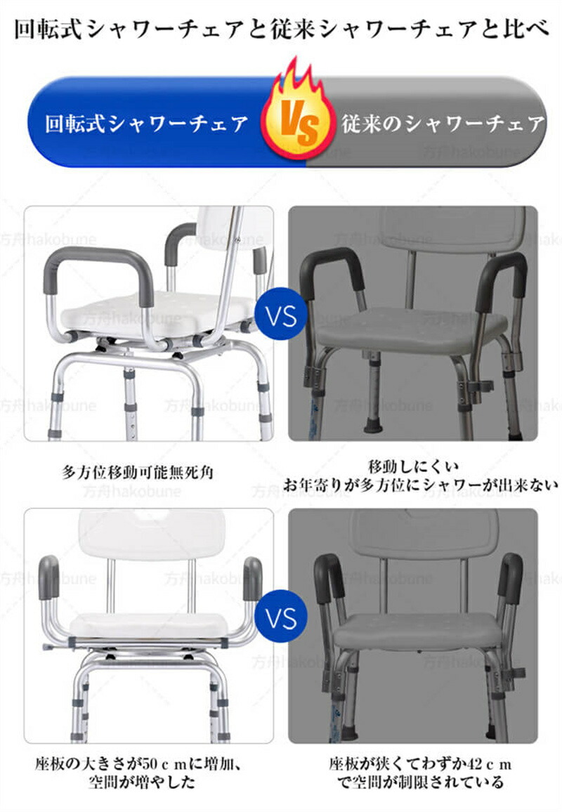 ◇高品質 5%OFF 限定 シャワーチェア 介護用お風呂椅子 360°回転式バスチェア 4段階高さ調節可能 アルミ合金製椅子 背もたれ 肘掛け付き 軽量  コンパク 滑り止め 高齢者 障害者 妊婦入浴補助用具 コンフォートシャワースツール fucoa.cl