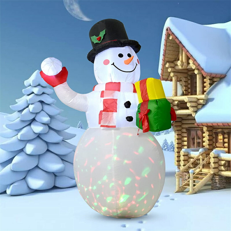 クリスマス光る雪だるまサンタクロースLED付き膨張式クリスマス飾りハロウィーンクリスマス装飾品ハロウィーン飾りエアー看板(雪だるま)クリスマスサンタさんかわいい雰囲気作り自動点灯ガーデンプレゼント