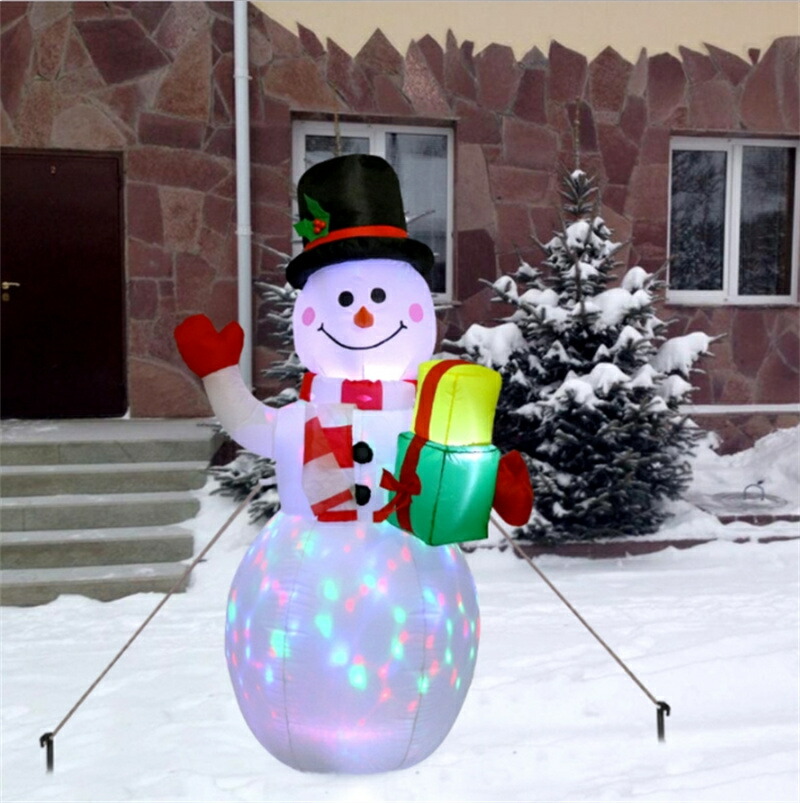 クリスマス光る雪だるまサンタクロースLED付き膨張式クリスマス飾りハロウィーンクリスマス装飾品ハロウィーン飾りエアー看板(雪だるま)クリスマスサンタさんかわいい雰囲気作り自動点灯ガーデンプレゼント