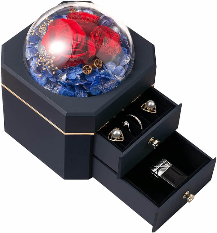 楽天市場】プリザーブドフラワー ジュエリーボックス プレゼント