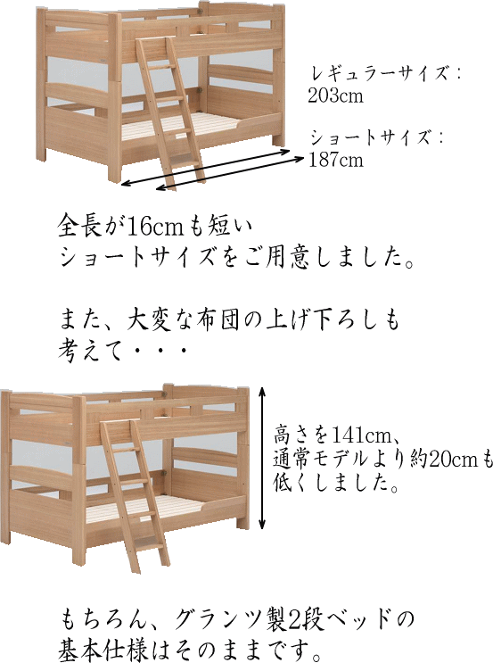 北欧 グランツ Glanz ブランド コンパクトな子供用ベッド 二段ベッド タモ材 送料無料 2段ベッド フリート 3色から選べる 送料無料 2段ベッド 二段階ベッド 大人用でも使える2段ベット 二段ベット シングルベッドのサイズ ロータイプ 無垢材の家具通販 木製