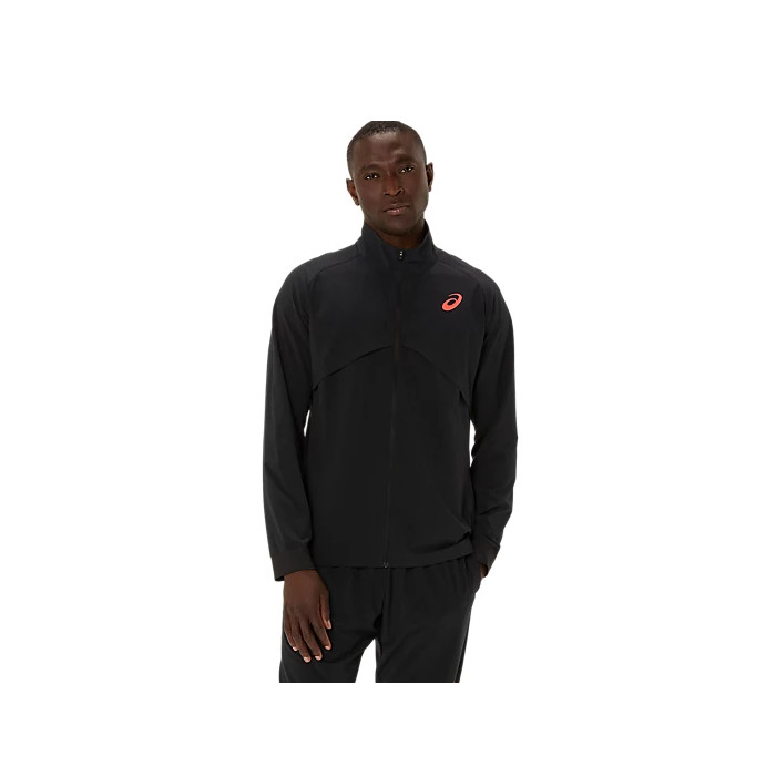asics（アシックス） 大地 アウター・ベスト HYBRID STRETCH WOVEN JACKET 【Performance Black】 2091A752.001 御召しもの 羽織 夜 春 秋 寒さ 防風 納める 持ちはこぶ トップス ティーシャツ メンズ・ユニ一発やる 成人男性用・亭主もち用 黒 25 {NP}