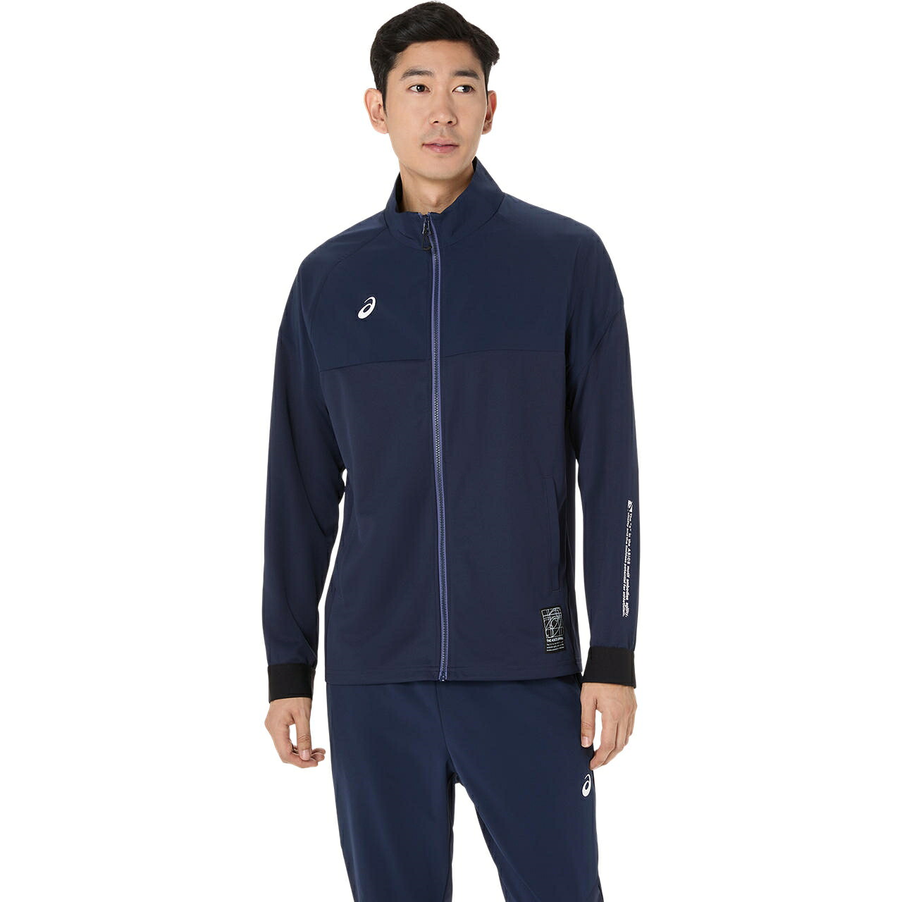 asics （アシックス） マルチ・カジュアル トレーニングウェア ドライハイブリッドストレッチニットジャケット 【ミッドナイト】 2031F169 400 ジャケット ウェア メンズ 男性用 ネイビー 紺 25AW {SK}