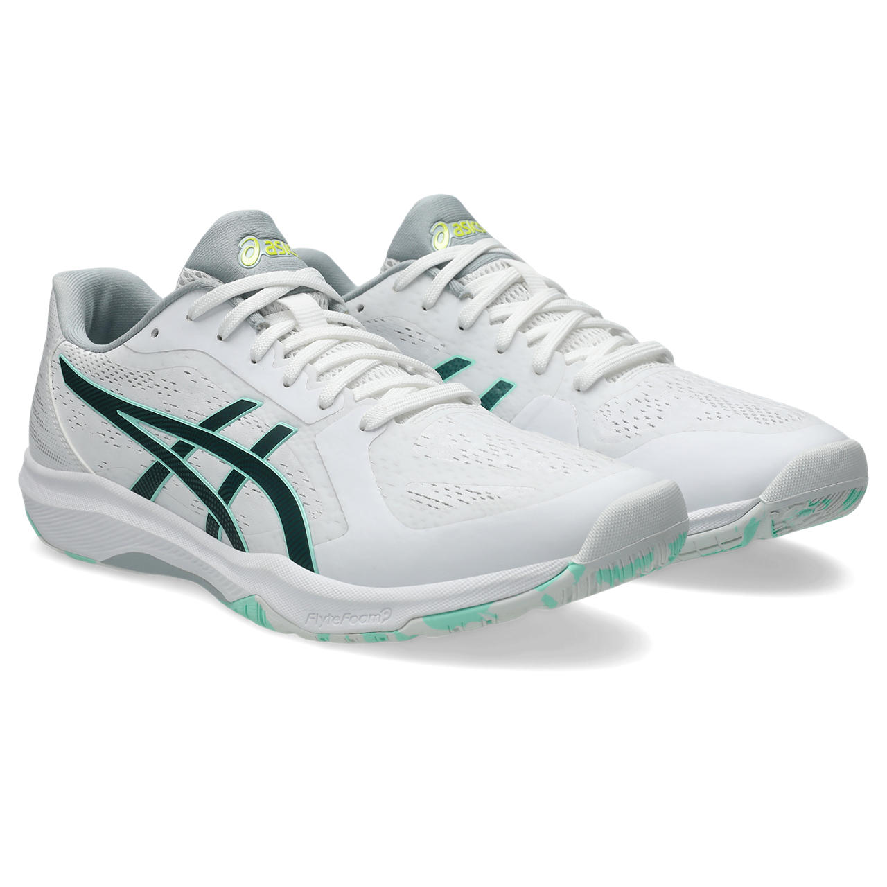 asics （アシックス） 卓球 シューズ・靴 DYNAFEATHER 【ホワイト/グリーン】 1073A064 卓球シューズ スニーカー メンズ・レディース 男性用・女性用 ホワイト 白 緑 26SS {SK}｜hakozume