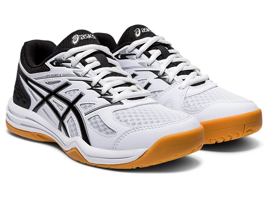 Asics アシックス バレーボール 靴 シューズ Upcourt 4 Gs アップコート 4 Gs シューズ ローカット 部活 練習 試合 ジュニア キッズ 子供用 ホワイト ブラック 1074a027 100 白 21ss Sk 柔軟性 Upcourt Aluksniesiem Lv