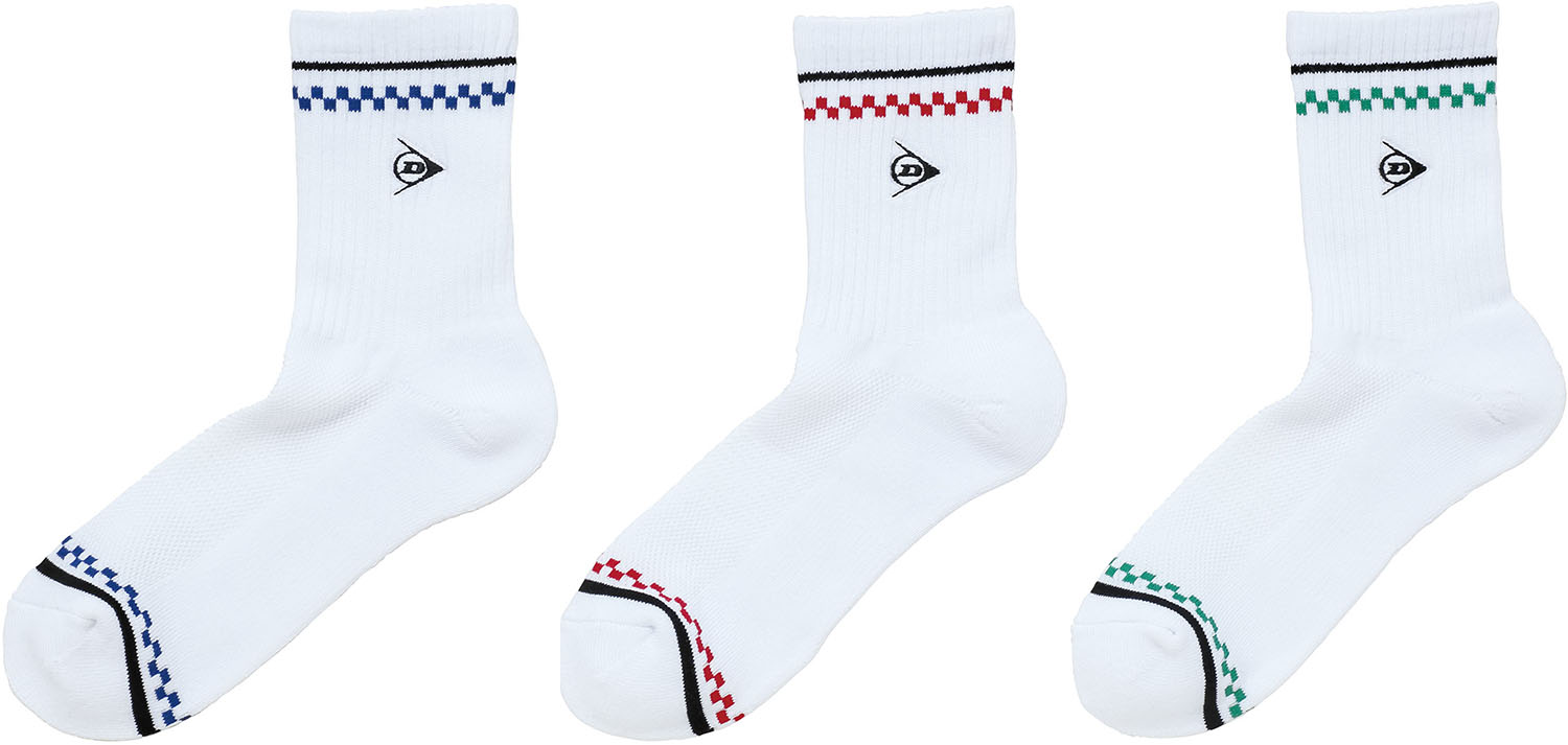●当日出荷● 【お得なセット販売あり】 DUNLOP （ダンロップ） テニス ソックス ソックス3Pセットハ-フTPO-6434 【ホワイト】 TPO6434 003 ソックス ソックス メンズ 男性用 ホワイト 白 24SS {SK}