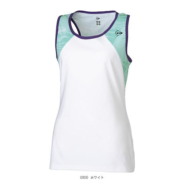 DUNLOP （ダンロップ） テニス ゲームシャツ・パンツ WOMEN'S 25春夏 TANK-TOP GAME SHIRT DAP-1525W 【ホワイト】 DAP-1525W 003 ゲームシャツ ノースリーブ レディース 女性用 ダンロップスポーツマーケティング ホワイト 白 26SS {NP}