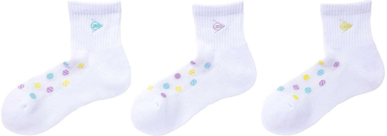【お得なセット販売あり】 DUNLOP （ダンロップ） テニス ソックス レディースソックス(ハーフ)3足組 【ホワイト】 TPO-6644W 003 ソックスＷ ソックス レディース 女性用 ダンロップスポーツマーケティング ホワイト 白 26SS {SK}