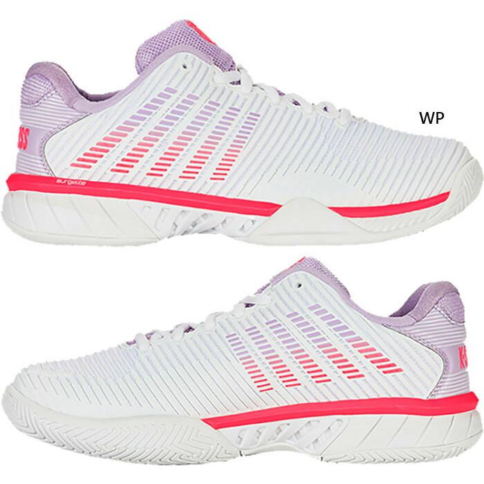 DUNLOP （ダンロップ） 庭球 シューズ  K･SWISS HYPERCOURT EXPRESS 2 WOMEN（WHITE X PURPLE）オール厚地の外套 25SS青写真 KS96613182WP 【白いこと×パープル】 KS96613182WP 庭球シューズ シューズ レディース お上さん用 白いこと 白 紫 26SS {SK}