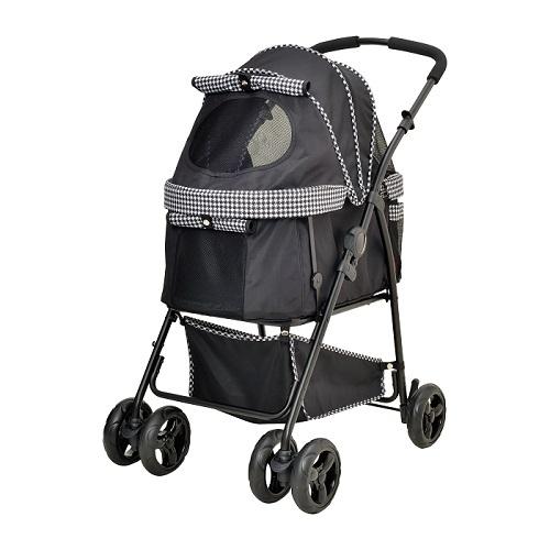 ジェックス（株）ＣＡ事業部 わんわんカート多頭用ＤＸｐｌｕｓ 千鳥柄ブラック 犬 用品 バスケット（キャリー等） 4972547926562 {SK}
