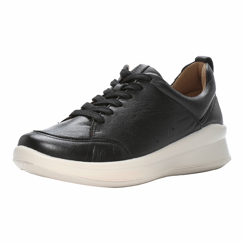 Moonstar（ムーンスター） スニーカー SPORTH （スポルス） SP2001 【ブラック】 42300956 国産 コンフォートシューズ ヒール高5cm 内側ファスナー 高反発弾性 幅広 撥水加工 洗えるインソール 衝撃吸収性 レディース 女性用 黒 25 {SK}