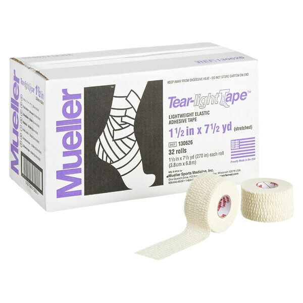 【32個セット販売】 Mueller（ミューラー） トレーニング・フィットネス サポーター・テープ・包帯 ティアライトテープ 38mm チームパック ソフト伸縮 テーピング 〈はさみ不要・手で切れる〉 【ホワイト】 メンズ・レディース 男性用・女性用 130626 白 {SK}｜hakozume