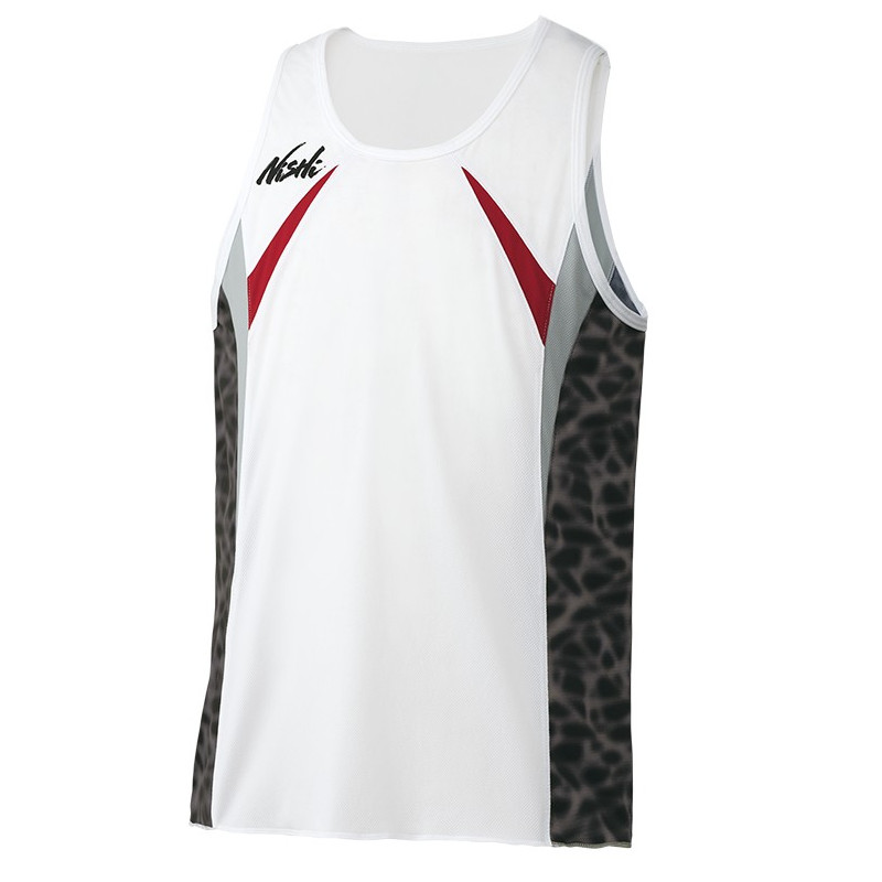 NISHI（ニシ） ランニング 陸上 ランニングトップ MEN'S 【ホワイト／ブラック】 2811A430 0107 メンズ　男性用 白 黒 {NP}