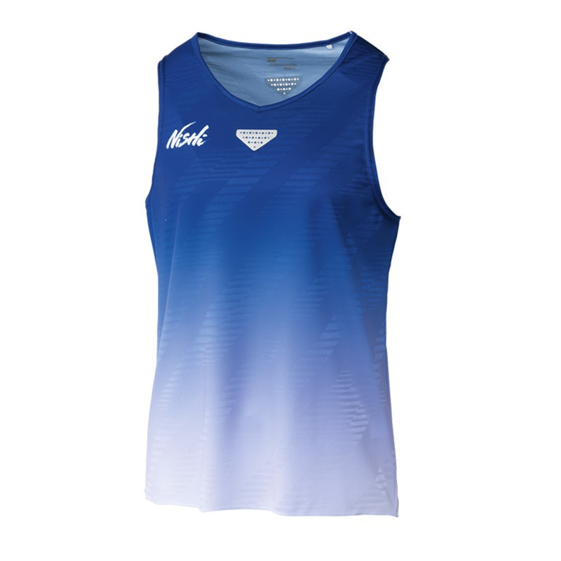 NISHI（ニシ） ランニング 陸上 ジャカードランニングトップ LADIES' 【マリンブルー／ホワイト】 2812A046 4201 レディース 女性用 濃青 白 {NP}