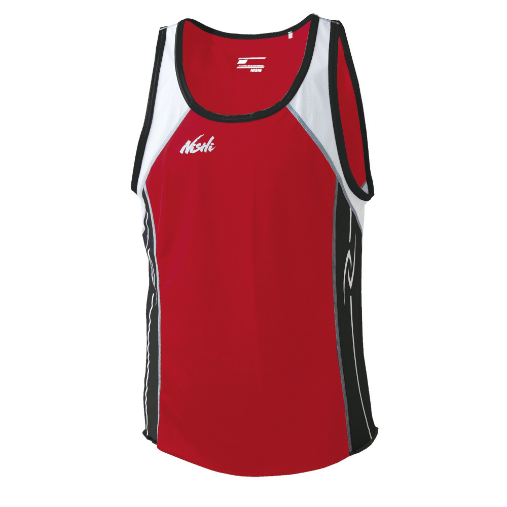 NISHI（ニシ） ランニング 陸上 ランニングトップ MEN'S 【レッド／ブラック】 N65-008 0607 メンズ　男性用 赤 黒 {NP}