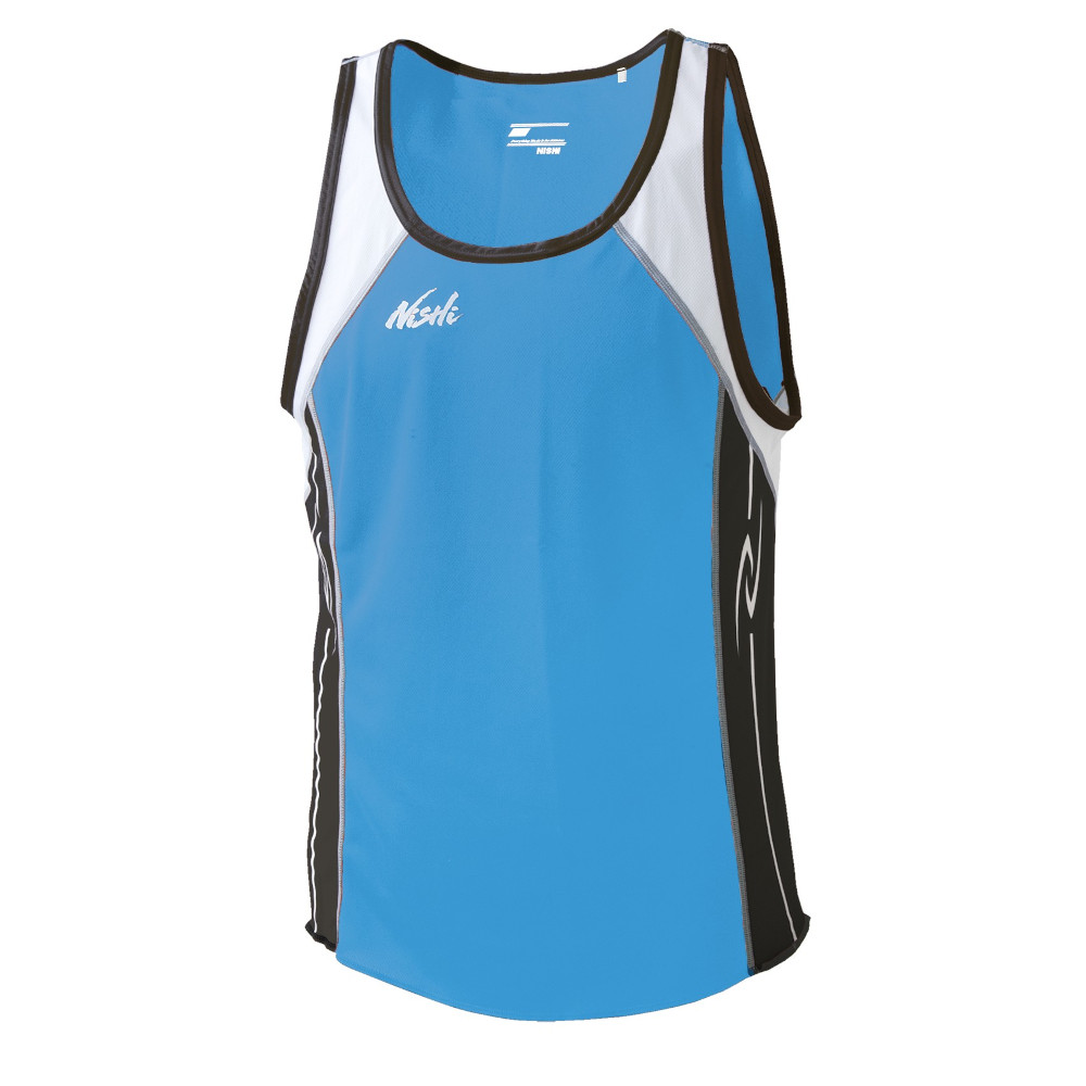 NISHI（ニシ） ランニング 陸上 ランニングトップ MEN'S 【ターコイズ／ブラック】 N65-008 4507 メンズ　男性用 水色 黒 {NP}