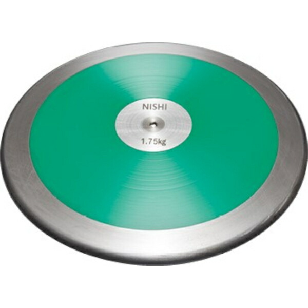 NISHI（ニシ） 体育 大地 レコード盤 訓練を受ける用 1.75kg 【しろがね色 ／緑であること】 NT4525 960 メンズ 成人男性用 銀 緑 {SK}