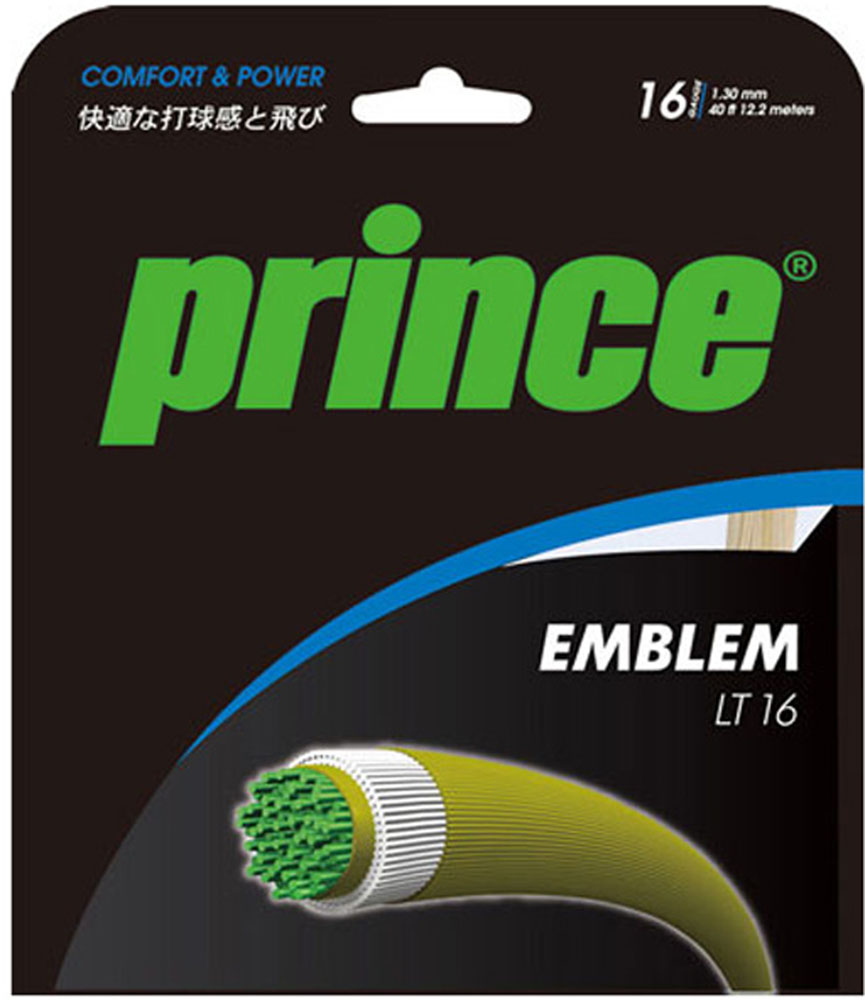 【お得なセット販売あり】 Prince （プリンス） テニス ガット・ラバー EMBLEM LT16 【ブラック】 7JJ017 046 硬式ガット ガット メンズ・レディース 男性用・女性用 グローブライド ブラック 黒 20SS {NP}