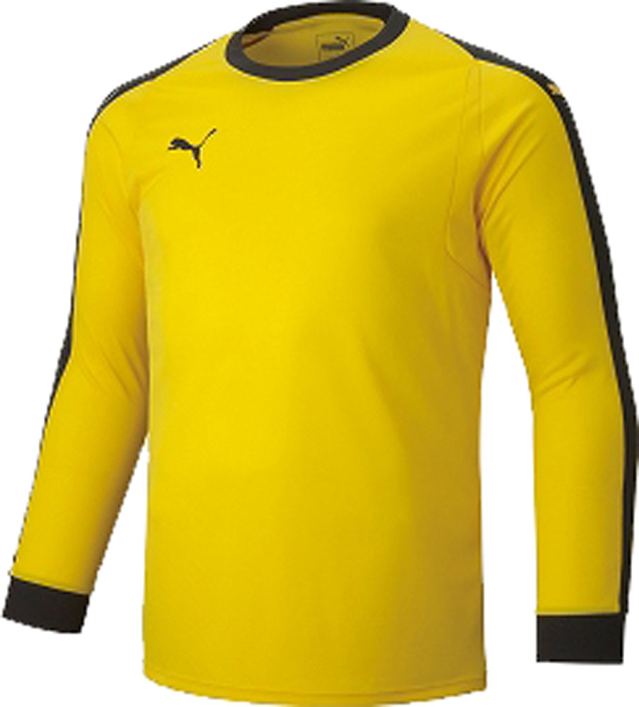 PUMA（プーマ） サッカー・フットサル ゲームシャツ・パンツ LIGA GKシャツ パッド付き ユニホーム ゴールキーパーウェア Ｔシャツ 長袖〈ロングスリーブ〉 【サイバーイエロー】 メンズ 男性用 729965 03 {NP}