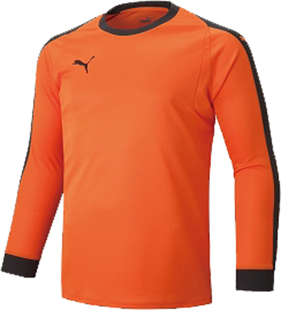 PUMA（プーマ） サッカー・フットサル ゲームシャツ・パンツ LIGA ジュニア GKシャツ パッド付き ユニホーム ゴールキーパーウェア Ｔシャツ 長袖〈ロングスリーブ〉 【ゴールデンポピー】 ジュニア・キッズ 子供用 729966 04 {NP}