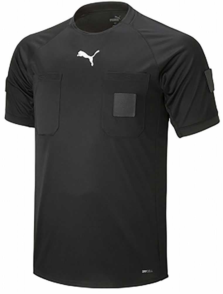 PUMA (プーマ) サッカー・フットサル Tシャツ ショートスリーブ レフリーシャツ メンズ 男性用 部活 試合 練習 トレーニングウェア ウエア 【プーマ ブラック(01)】 黒 705377 {NP}