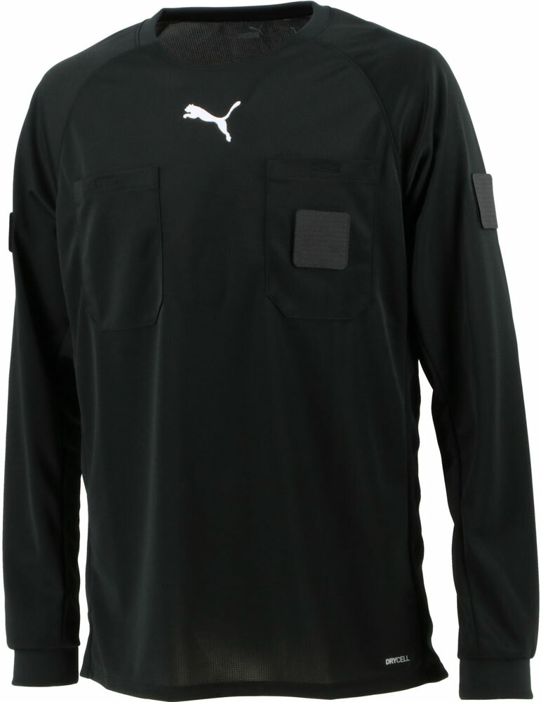 PUMA (プーマ) サッカー・フットサル Tシャツ ロングスリーブ レフリーシャツ メンズ 男性用 部活 試合 練習 トレーニングウェア ウエア 【プーマ ブラック(01)】 黒 705378 {NP}