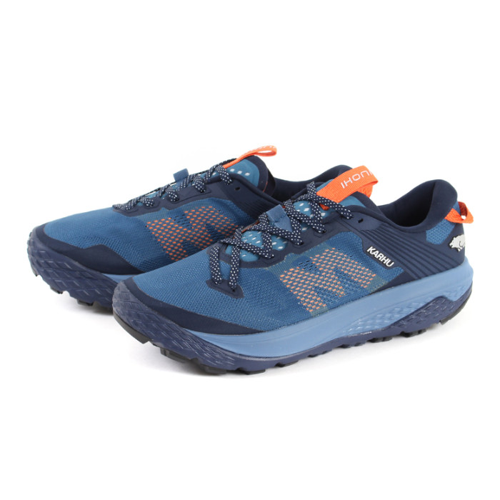 Seed（シード） KARHU （カルフ） 靴・シューズ スニーカー MEN'S IKONI TRAIL （イコニトレイル） 1.0 WR 【SET SAIL / HARVEST PUMPKIN （セットセイル/ハーヴェストパンプキン）】 KH100344 トレイルランニング 通勤 通学 滑りにくい メンズ 男性用 青 橙 25 {SK}画像