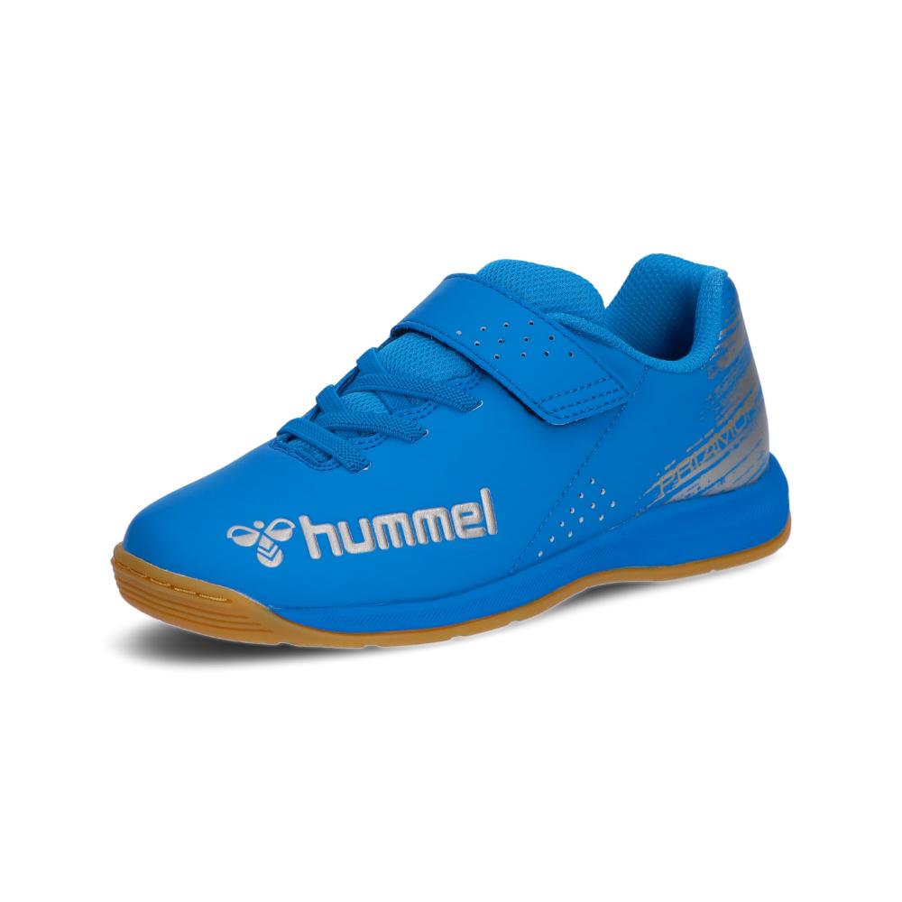 hummel （ヒュンメル） フットサル シューズ・靴 プリアモーレ6アルファ VIN Jr. 【サックス×シルバー】 HJS5124 7595 フットサルシューズ スニーカー ジュニア キッズ 子供用 水 2025SP {SK}