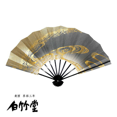 舞扇子 ＜風累 黒＞ 黒塗 9寸5分 紙箱セット 日本舞踊 新舞踊 日舞 よさこい お稽古 踊り用 日本製 京都 お土産 【創業1718年 京都老舗 扇子の白竹堂】