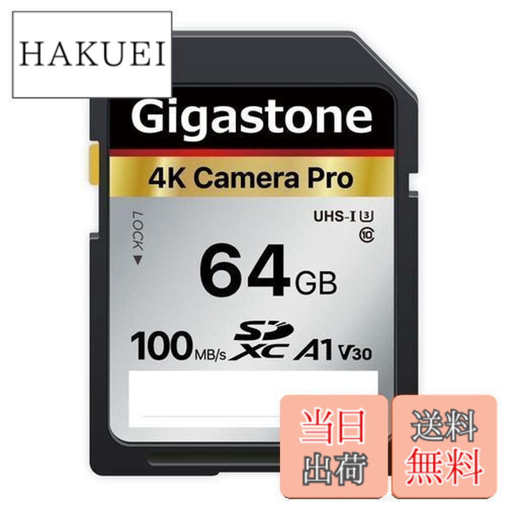 【貨物輸送無料】Gigastone SD歌留多 64GB 記憶装置歌留多 A1 V30 U3 Class 10 SDXC 弾丸道路 4K UHD \u0026 Full 固定ディスク 映像媒体 Canon Nikon など デジタル写真機 一眼二眼レフ相応う ミニ入れもの1個付き添い人