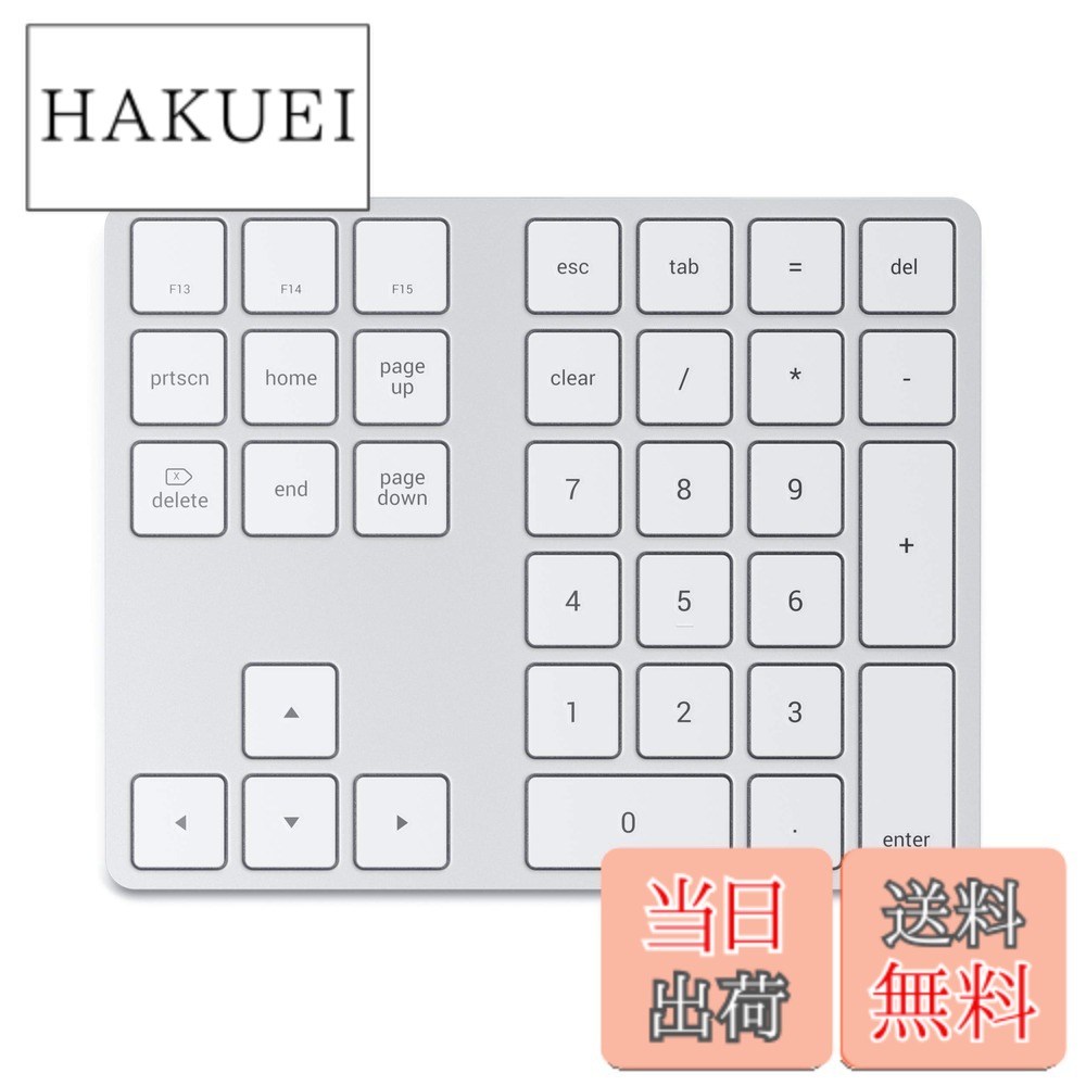 【送料無料】SATECHI Bluetooth 拡張 テンキー スリム 充電式 34キー (iMac, MacBook, iPad など2012以降MacOSデバイス対応) 色：シルバー