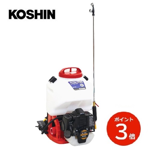 KOSHIN エンジン動噴 ES-10P 背負い式 2サイクル タンク容量10L 工進 噴霧器 農薬 消毒 除草 散布機 コーシン ES10P【代引不可】｜はくでん