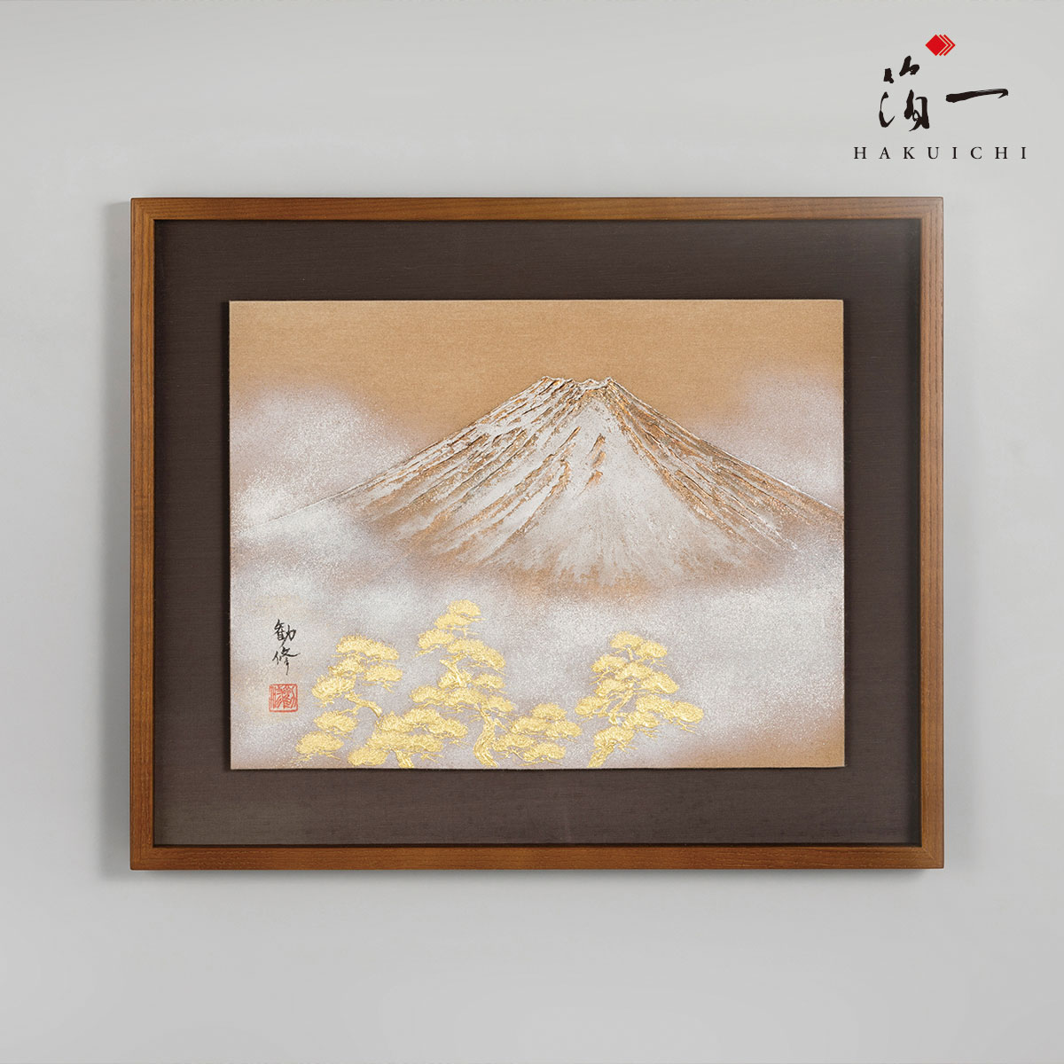 楽天市場】箔名画 立体額 波 ｜ 北斎富士 玄関 ゴールド インテリア