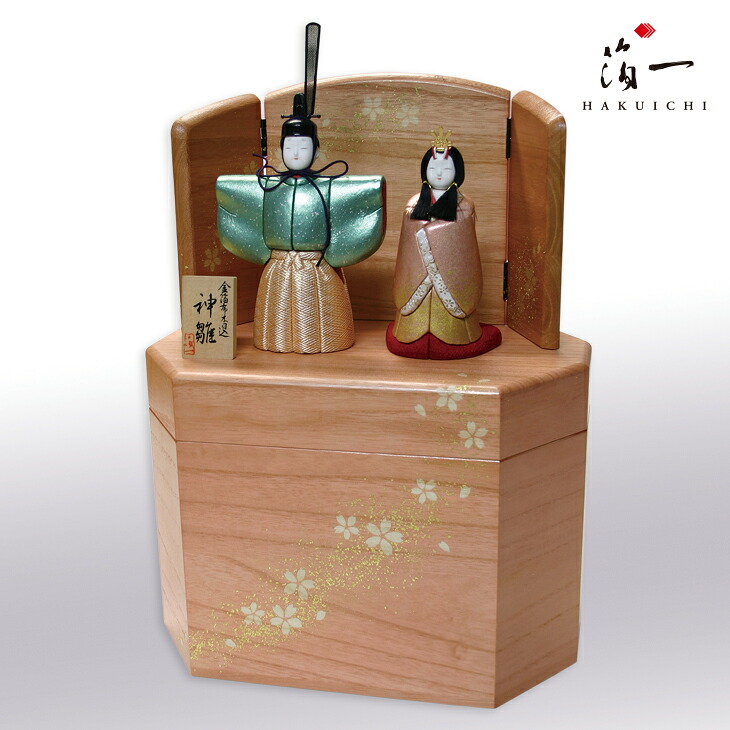 【店内P5倍＆クーポン発行中 7/19 20:00-7/26 1:59迄】金沢箔布木目込 雛人形 神雛（かみびな）｜金箔の箔一（はくいち）｜金箔 箔布 雛人形 木目込み コンパクト おしゃれ かわいい インテリア モダン おひなさま 雛 木目込人形飾り 収納飾り 初節句 桃の節句 こどもの日｜金沢の金箔工芸　箔一セレクション