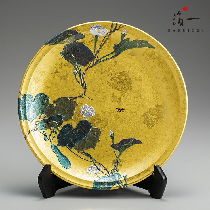 箔一　hakuichi 月華　白金　金箔　ガラス　盛り皿　プレート　プラチナ　皿 箔一 hakuichi 月華 白金 金箔 ガラス 盛り皿 プレート プラチナ