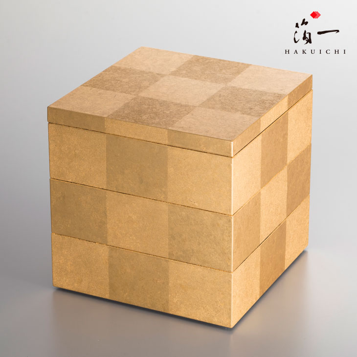 楽天市場】【SS期間中全品P5倍！】市松 三段重 (銀)｜ 重箱 シルバー